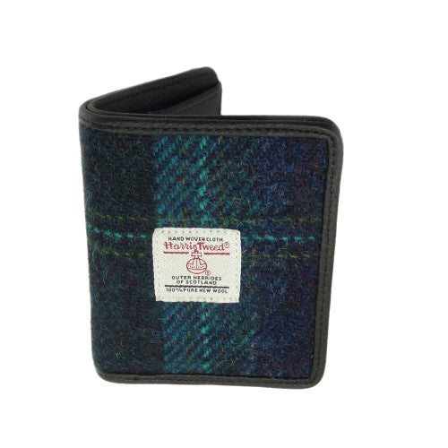 Glen Appin Credit Card Holder Wallet Blue With Turquoise Check