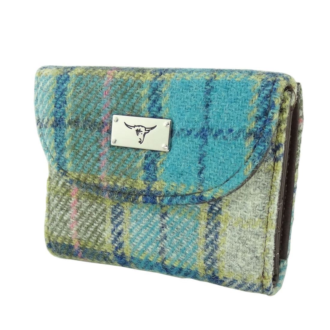 Glen Appin Harris Tweed Ladies Jura Small Purse Turquoise Tartan