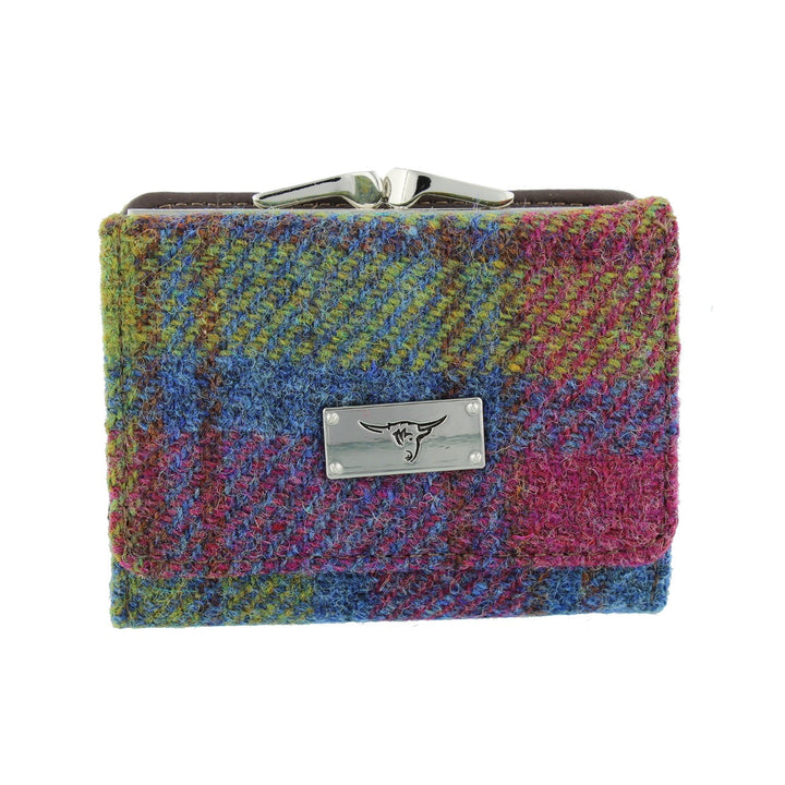Glen Appin Harris Tweed Ladies Unst Small Clasp Purse Multi Check