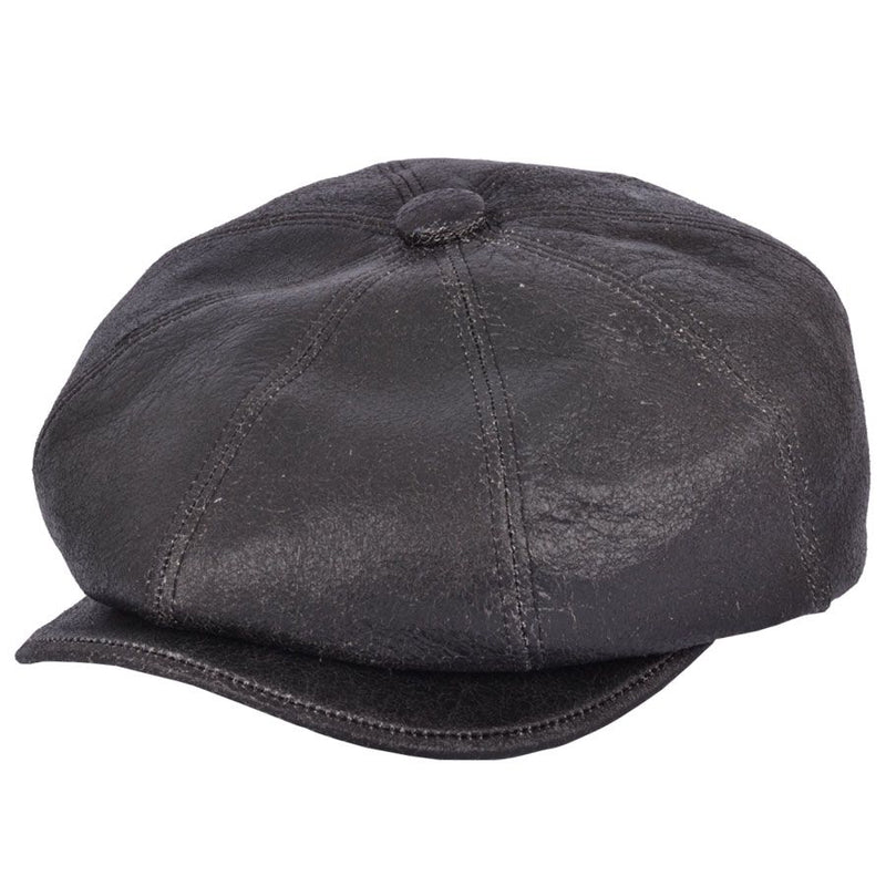 Premium Sheep Skin Gladwin Bond Newsboy Leather Cap