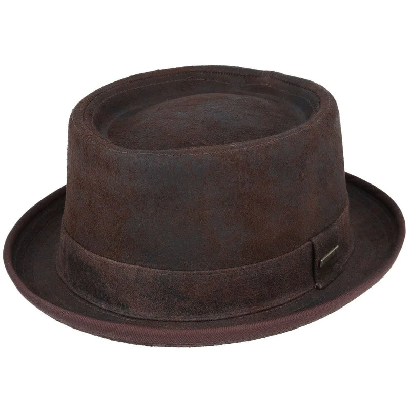 Premium Bullantic Gladwin Bond Leather Pork Pie Hat