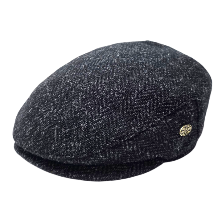 Gladwin Bond Harris Herringbone Wool Flat Cap