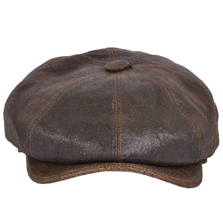 Bullantic  Premium Sheep skin Gladwin Bond Newsboy Leather Cap