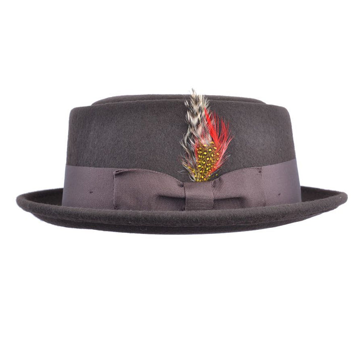 Maz Wool Felt Crushable Pork Pie Hat, Brown
