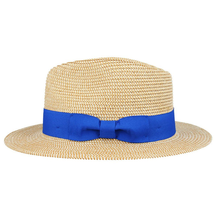 Maz Natural Straw Fedora Hat With a Band