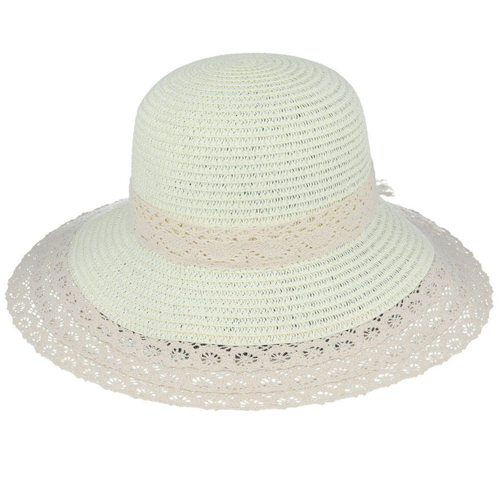 Maz Ladies Summer Sun & Beach Side Floppy Hat With Nice Lace Band & Bow