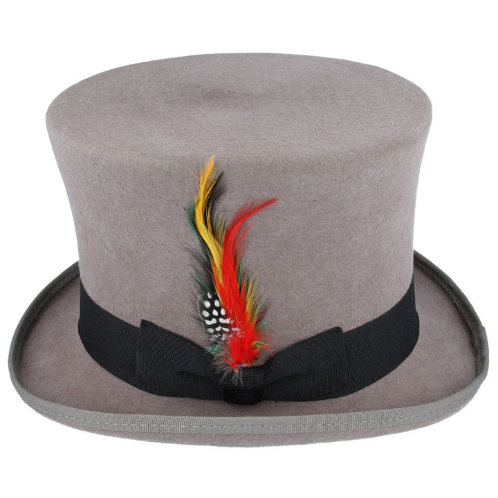 Maz Wool Felt Victorian Top Hat, Grey