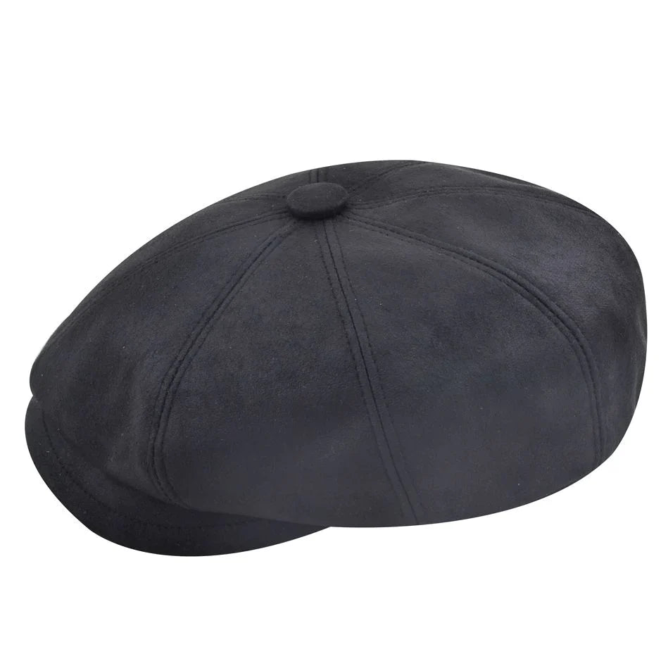 Premium Sheepskin Leather Gladwin Bond Hatters London Leather Newsboy Cap