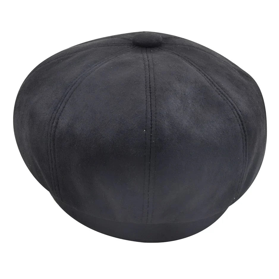 Premium Sheepskin Leather Gladwin Bond Hatters London Leather Newsboy Cap