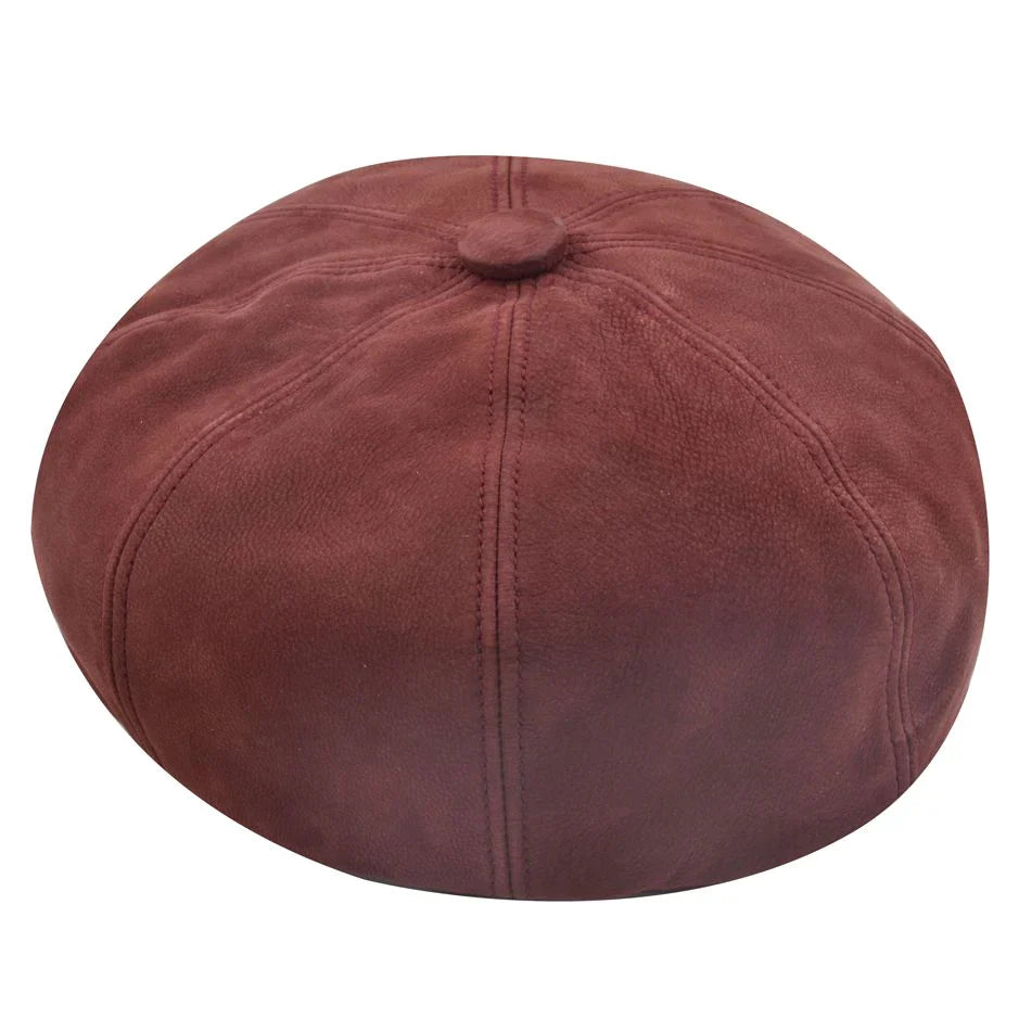 Premium Sheepskin Leather Gladwin Bond Hatters London Leather Newsboy Cap
