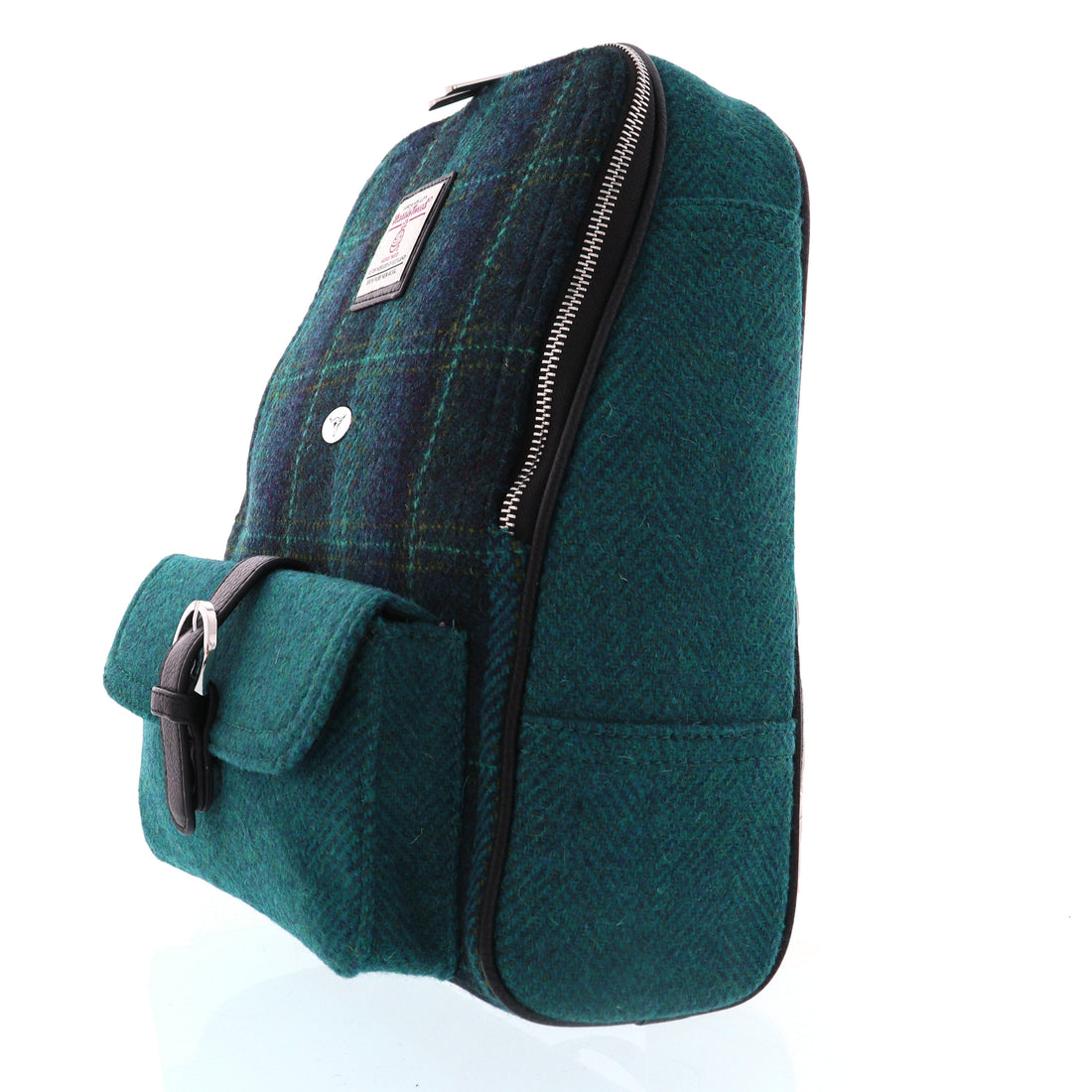 Glen Appin Harris Tweed Naver Backpack Blue/Turquoise Check