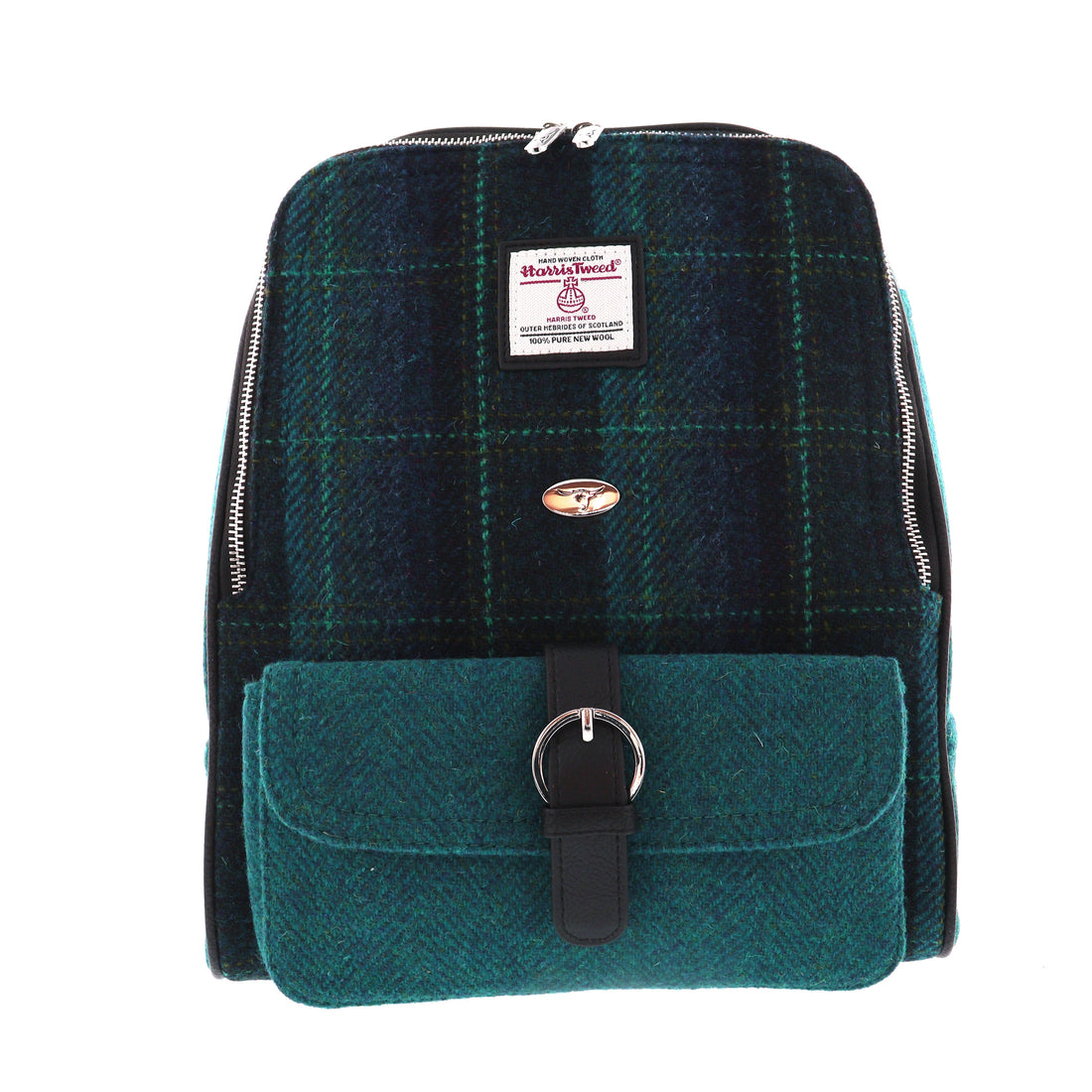 Glen Appin Harris Tweed Naver Backpack Blue/Turquoise Check
