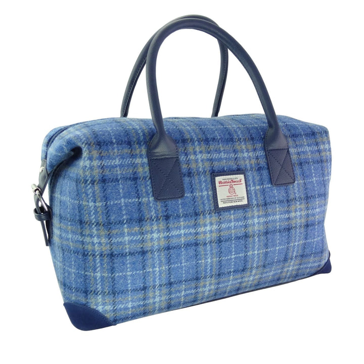 Glen Appin Harris Tweed Esk Travel Overnight Bag Light Blue