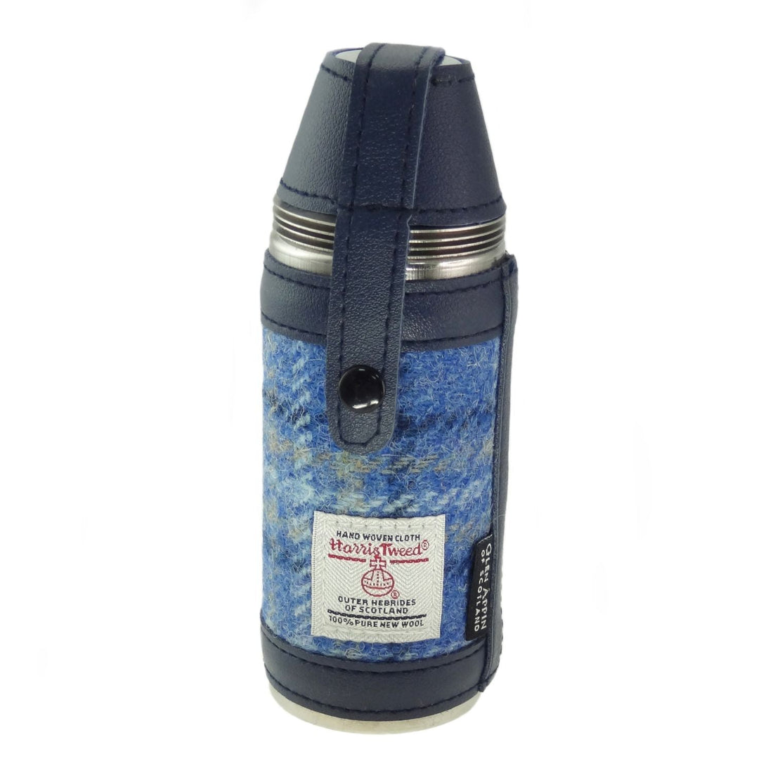 Glen Appin Harris Tweed Hunting Flask Light Blue
