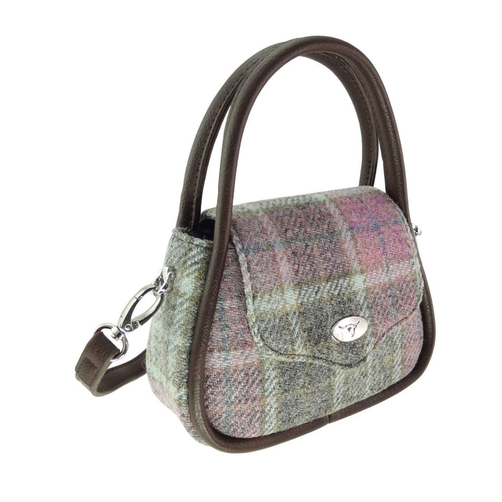 Glen Appin Harris Tweed Buchan Rounded Mini Bag Pink Buchanan