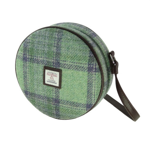 Glen Appin Harris Tweed Bannock Small Round Shoulder Bag Green Stewart