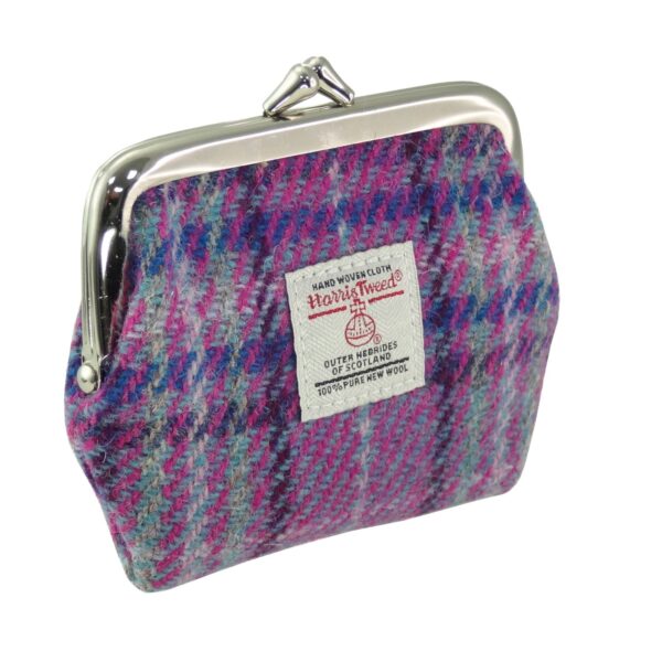 Glen Appin Eigg Small Clasp Coin Purse Purple & Mint Check