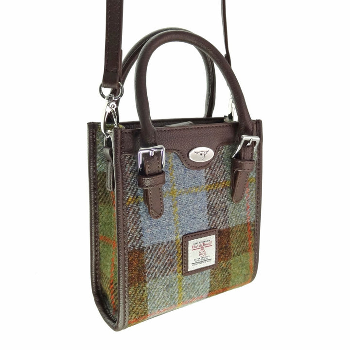 Glen Appin Harris Tweed Keltie Tall Mini Tote Bag in MacLeod Tartan
