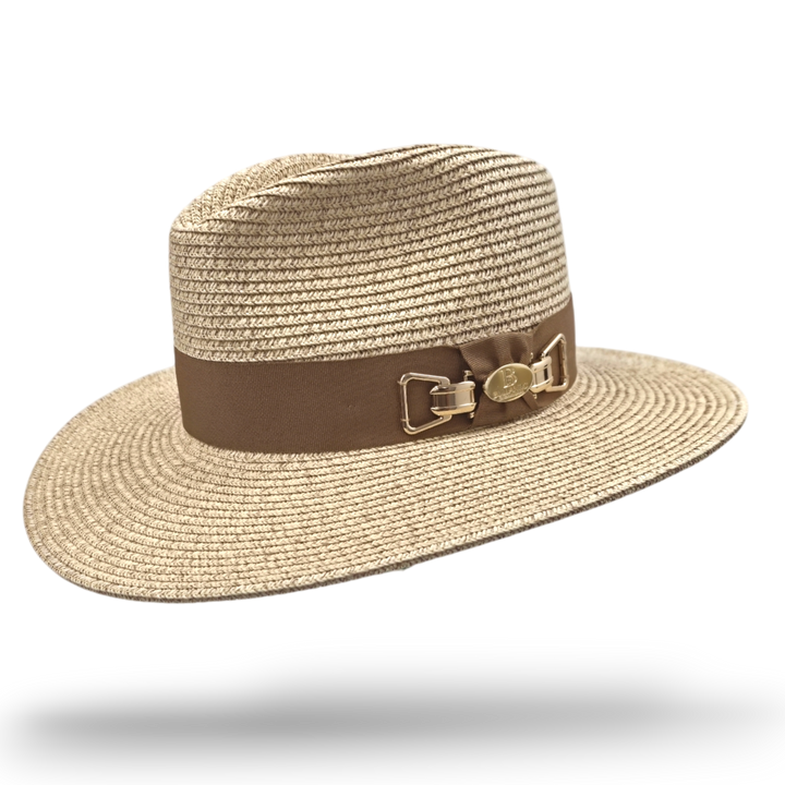 Summer Fedora Designed Wide Brim & Low Crown - Stone