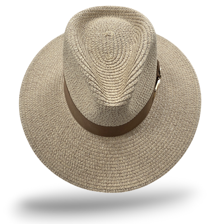 Summer Fedora Designed Wide Brim & Low Crown - Stone