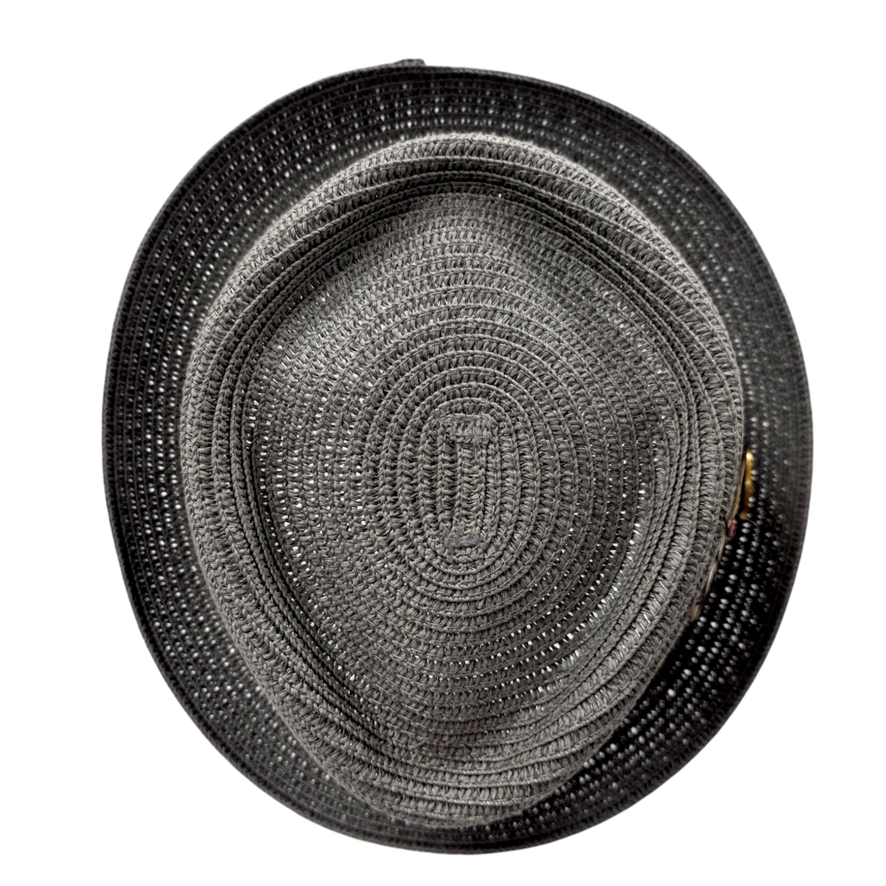Diamond Crown paper straw Pork Pie Hat - Grey