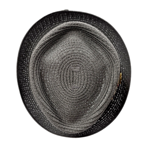 Diamond Crown paper straw Pork Pie Hat - Grey
