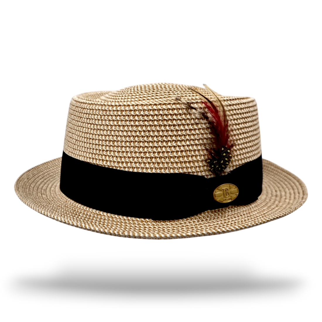 Paper Straw Pork Pie Hat - Natural