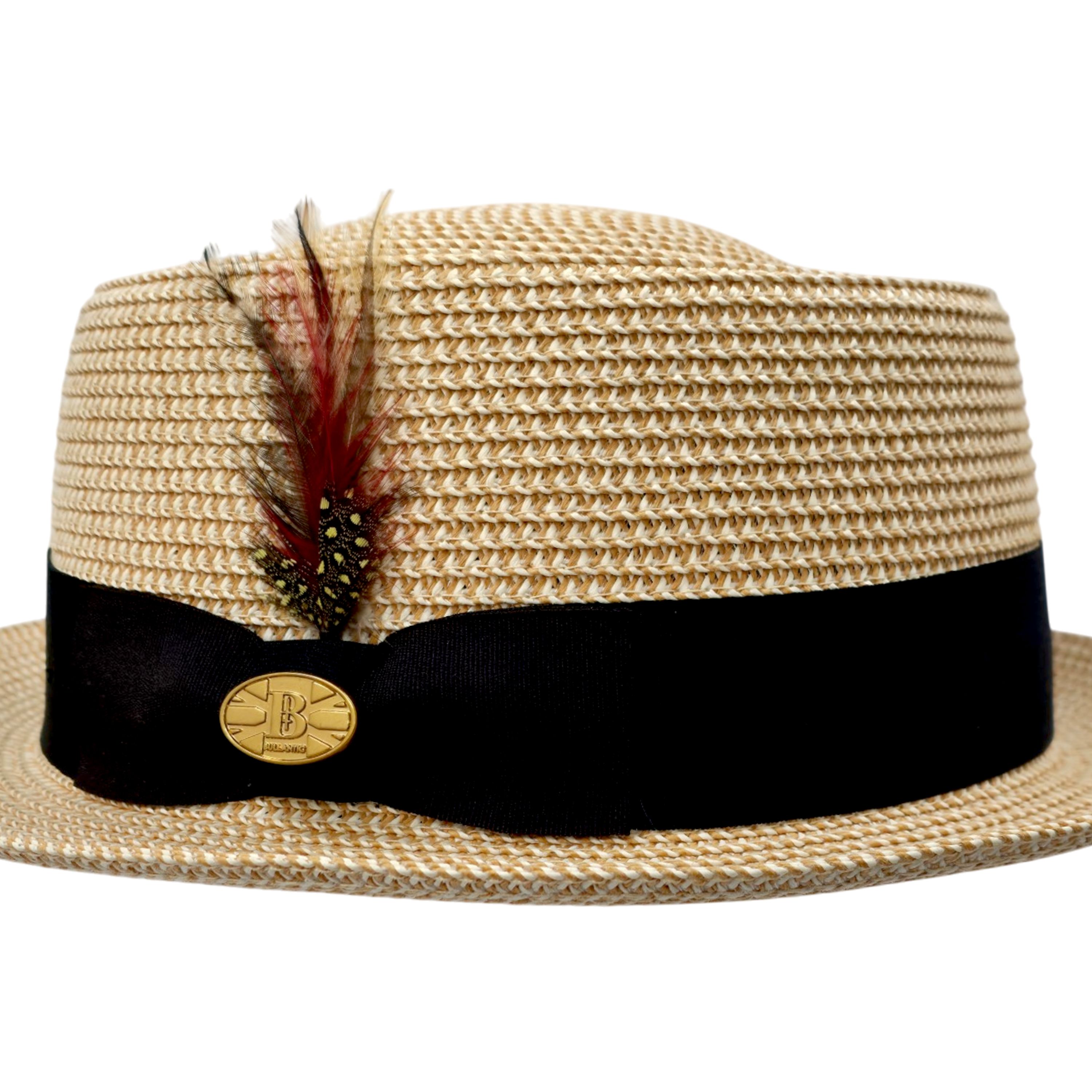 Paper Straw Pork Pie Hat - Natural