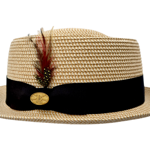 Paper Straw Pork Pie Hat - Natural