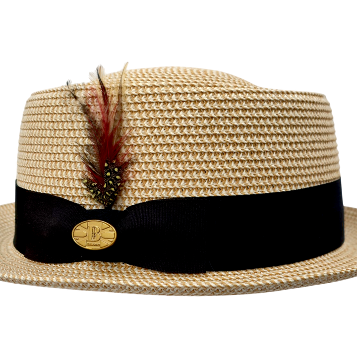 Paper Straw Pork Pie Hat - Natural