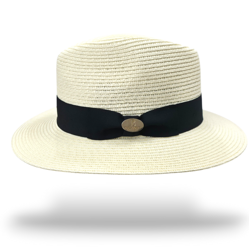 Bullantic Straw Fedora Hat With Band