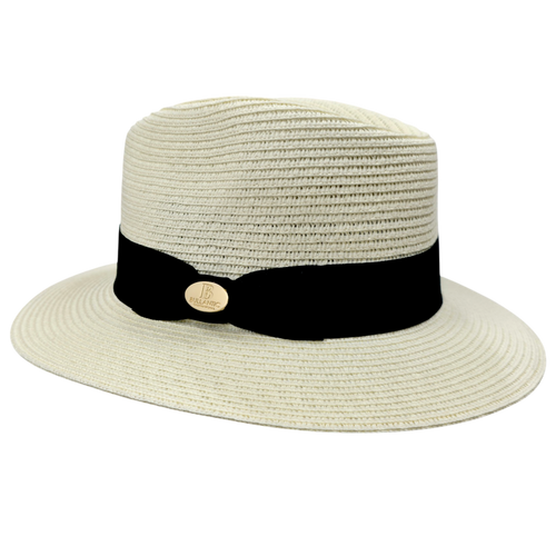 Bullantic Straw Fedora Hat With Band