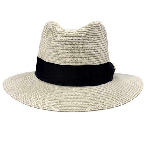 Bullantic Straw Fedora Hat With Band