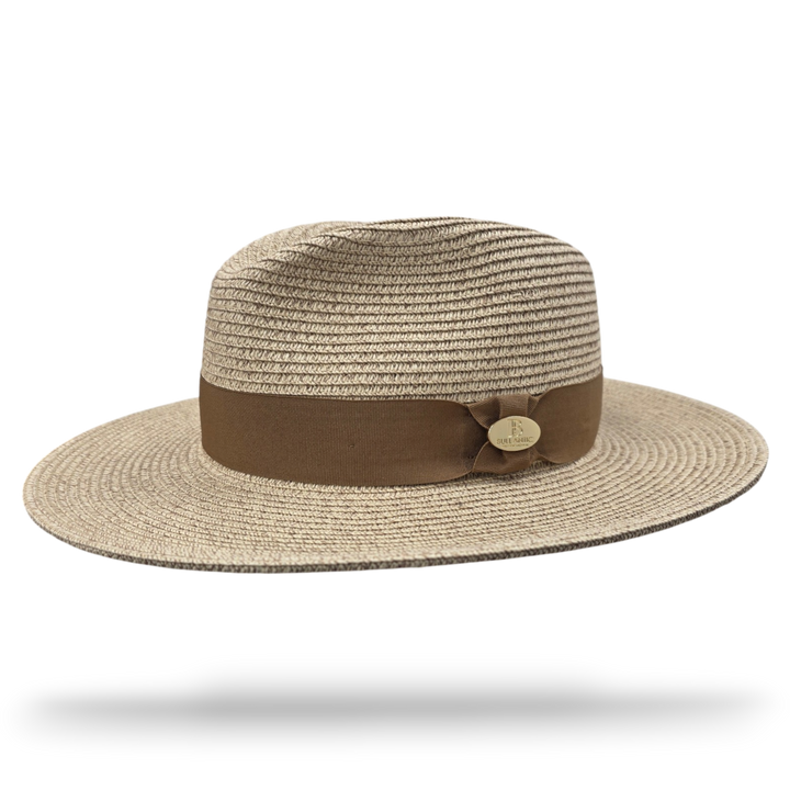 Summer Fedora Designed Wide Brim & Low Crown - Stone