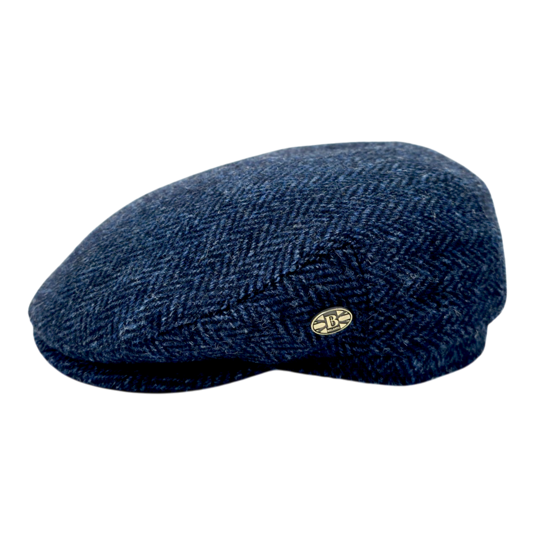 Gladwin Bond Harris Herringbone Wool Flat Cap
