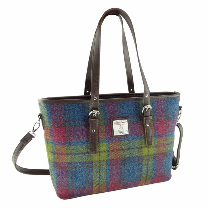 Glen Appin Harris Tweed Classic Spey Tote Handbag Multi Check