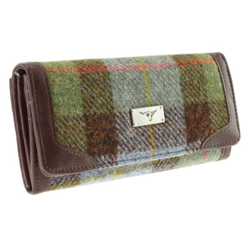 Glen Appin Harris Tweed Ladies Bute Fold Over Purse MacLeod Tartan