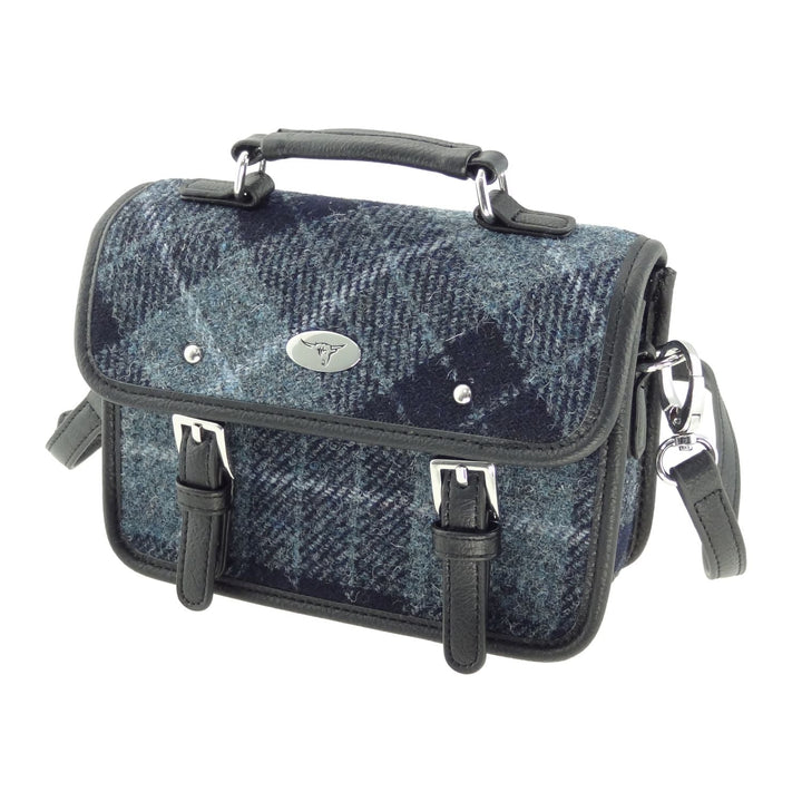 Glen Appin Harris Tweed Bervie Mini Satchel Bag Grey Check