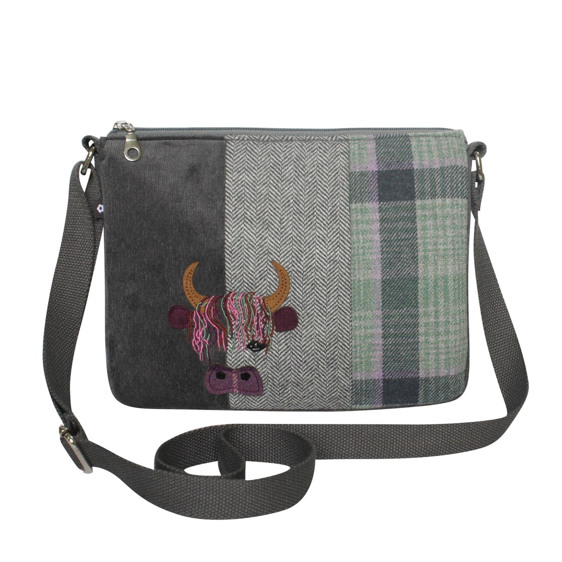 Applique Highland Cow Crossbody Messenger Bag by Earth Squared