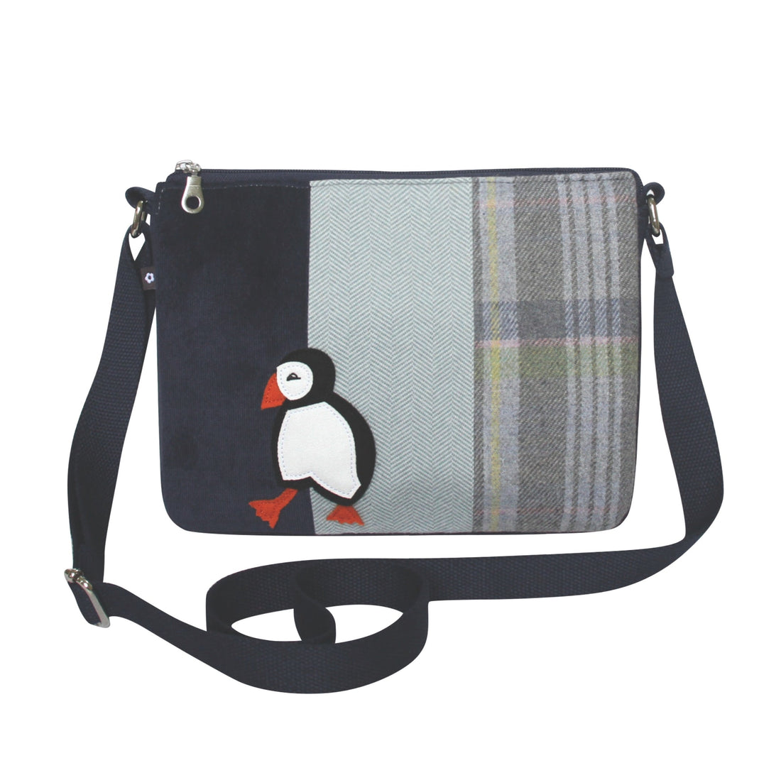 Applique Puffin Crossbody Messenger Bag by Earth Squared