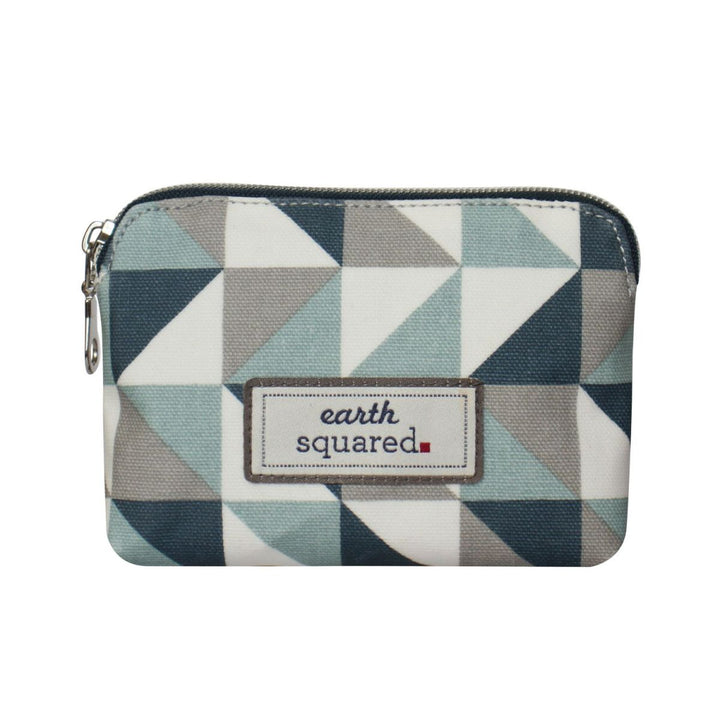 Anne Blue Triangle Oil Cloth Coin Purse by Earth Squared