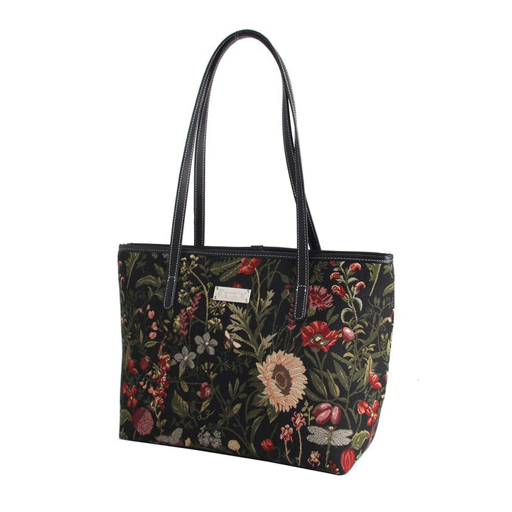 EcoFriendly Morning Garden Black College Bag