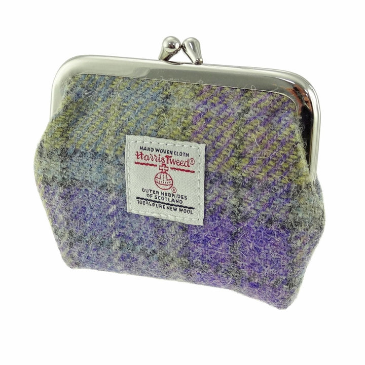 Glen Appin Eigg Small Clasp Coin Purse Lilac Green Check