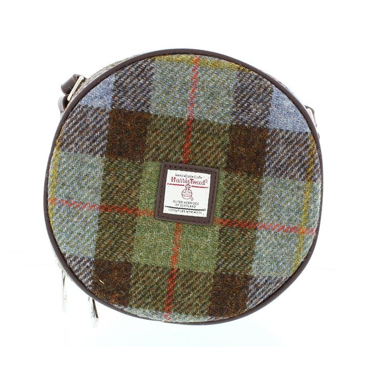 Glen Appin Harris Tweed Bannock Small Round Shoulder Bag MacLeod Tartan