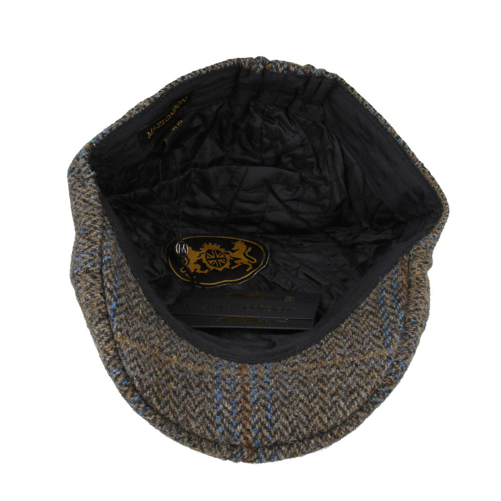 Duckbill Six Panel Check Tweed Wool Flat Cap