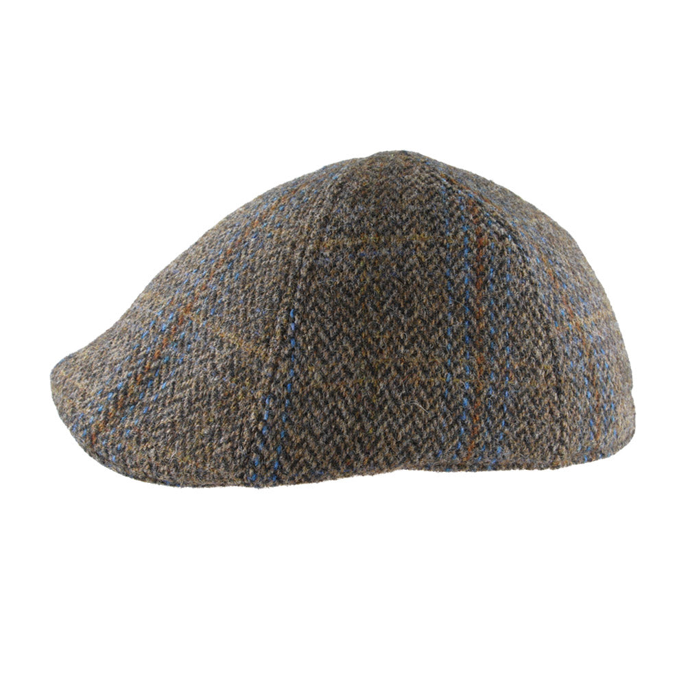 Duckbill Six Panel Check Tweed Wool Flat Cap