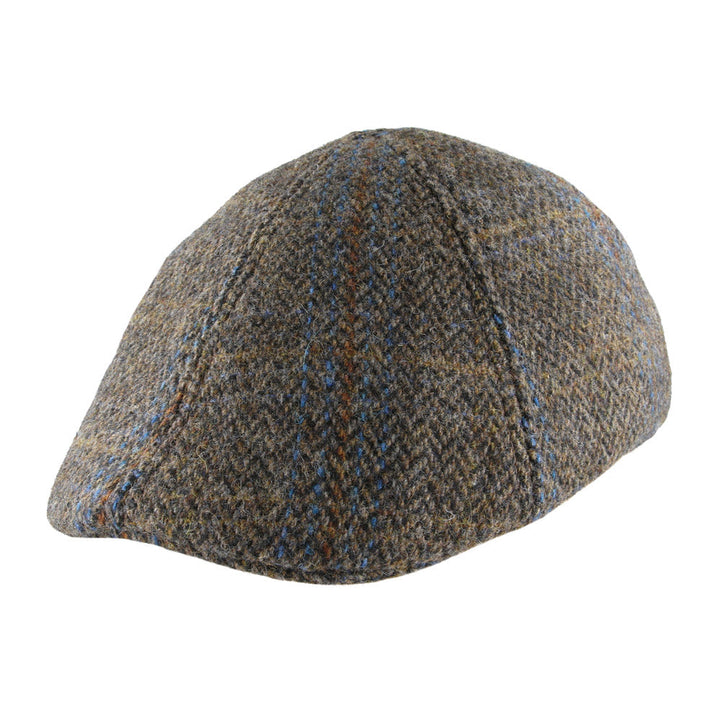 Duckbill Six Panel Check Tweed Wool Flat Cap