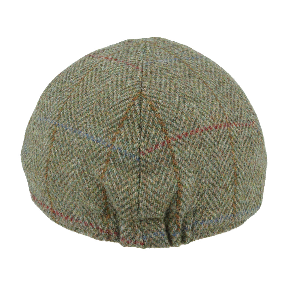 Duckbill Six Panel Wool Herringbone Check Tweed Flat Cap