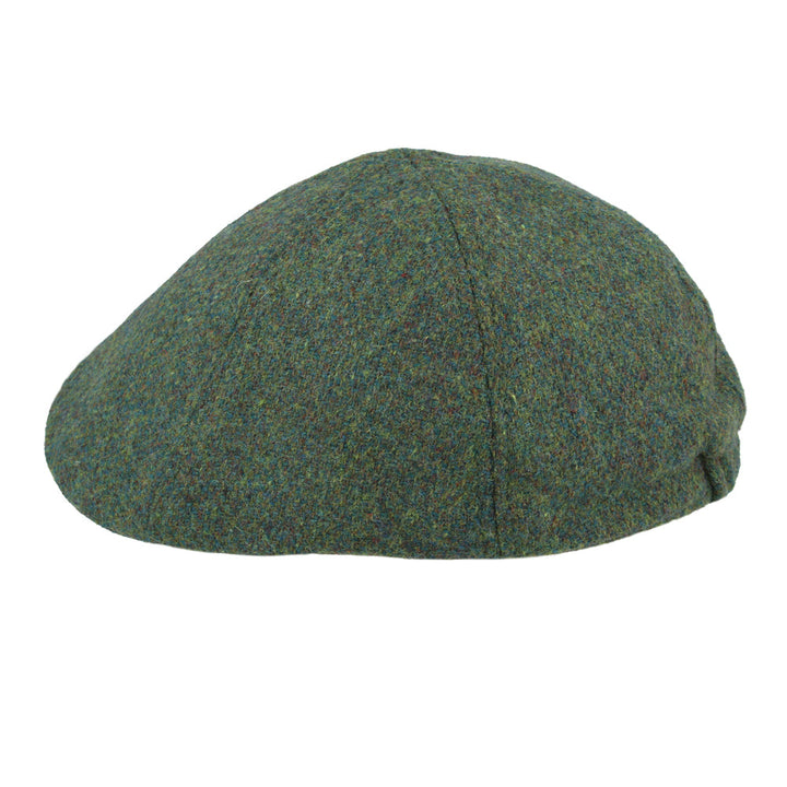 Duckbill Six Panel Wool Tweed Flat Cap - Green