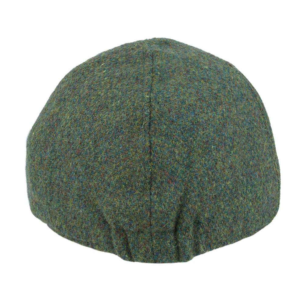 Duckbill Six Panel Wool Tweed Flat Cap - Green